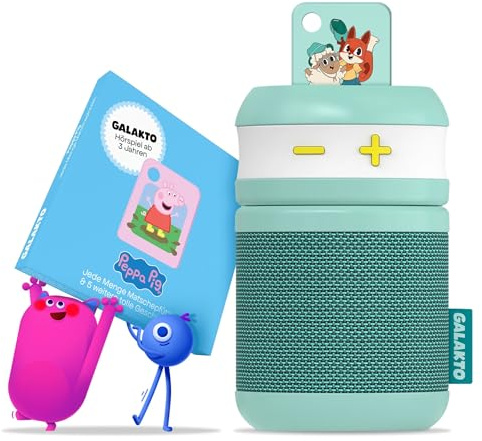 Galakto - Kinder Musik- und Hörspielplayer für zuhause und unterwegs | Inkl. 2 Token Peppa Pig / Fox & Sheep, Ohne Internet überall hörbereit, Leichte Bedienung, Lange Akkulaufzeit