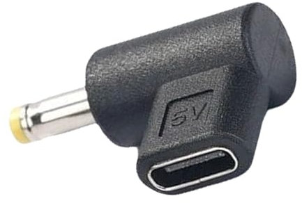 NVOQILIN Adaptador de carga USB tipo C a 5,5 x 2,5/3,0 x 1,1/4,0 x 1,7/4,8 x 1,7/3,5 x 1,35/5,5 x 2,1 mm hembra de 90 grados para ordenador portátil