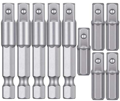 10 Stück 1/4 Steckschlüssel Adapter, Sechskantschaft Steckschlüssel | Schlagschrauber Adapters für Akku-Bohrschrauber, Bohrmaschine & Treiber Akkuschrauber