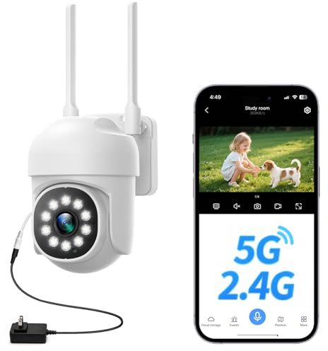 Camcamp wlan kamera outdoor, überwachungskamera aussen mit Farb-Nachtsicht | Automatische Verfolgung, 2-Wege Audio, 2.4G&5G WiFi kabellose-Verbindung, Stromkabel zum Aufladen nötig, 24/7 Aufnahme,IP66