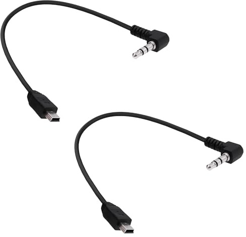 YARCHONN Mini USB a 3,5 mm, cavo audio mini USB maschio a 3 poli, 3,5 mm, connettore TRS, cavo AUX stereo audio, cavo di prolunga per cellulari CD/DVDS fotocamera digitale, 25 cm, 2 pezzi