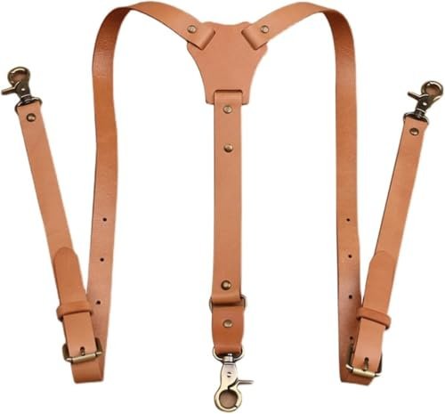 Hochwertige Hosenträger für Damen und Herren, personalisierte Hosenträger aus braunem Echtleder, robuste Clips für Trauzeugen