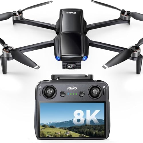 Ruko U11MINI 4K (RC3) Drone with Camera Professional, Touchscreen | 5.5 1080P Touchscreen, 8K Photo 4K/30fps Video, 3-Axis Gimbal, Under 249g, 20000ft Transmission, 64Mins Flight, Auto Return
