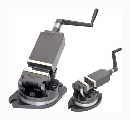 Verstellbarer 2-Wege Präzisionsmaschinenschraubstock (kippbar und drehbar) mit 75 mm Backenbreite