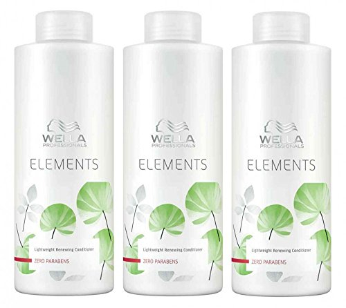 Wella Elements Conditioner 3 x 1000 ml Parabenfreie Pflege für trockenes-sprödes Haar Professionals Care
