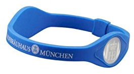 Chaps Merchandising Hofbräu Silikon-Armband Power, HB Logo, Blau, Energieband, Sport, Wellness, Trachten Accessoires, Hologramm