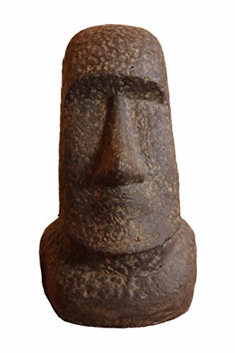 Asiastyle Moai Kopf Statue, grau, 14 x 15 x 33 cm