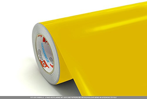 CLICKANDPRINT 3m Klebefolie, 63cm breit, Gelb PR » Bastelfolie/Kreativfolie/Bastlerfolie