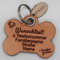 Anhänger Knochen fürs Halsband personalisiert ECHTES Leder! Hundemarke ohne geklimper! (ca. 5x4cm)