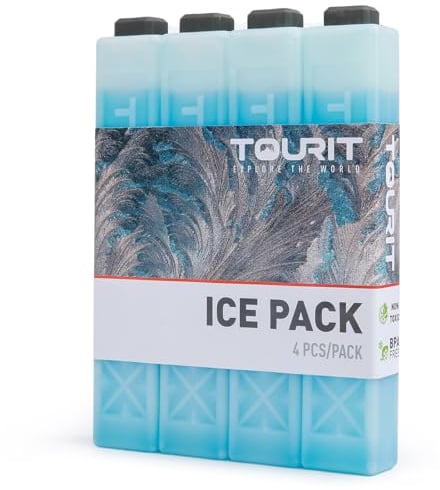 TOURIT Ice Packs for Coolers Reusable Long Lasting Freezer Packs for Lunch Bags/Boxes, Cooler Backpack, Camping, Beach, Picnics, Fishing and More