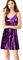 Allegra K Donna Vestito Lustrino Glitterato Brillante Mini Cinturino Regolabile per Festa Viola M