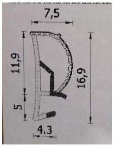 effedielle® Guarnizioni per porte interne in legno da 20 metri lineari ROVERPLASTIK 402ME colore bianco composizione (mescola a base di PVC plastificato) ottima resistenza ai raggi UV.