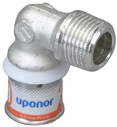 Uponor S-Press PLUS MLC Winkelnippel 16 x 1/2 AG 90 Grad
