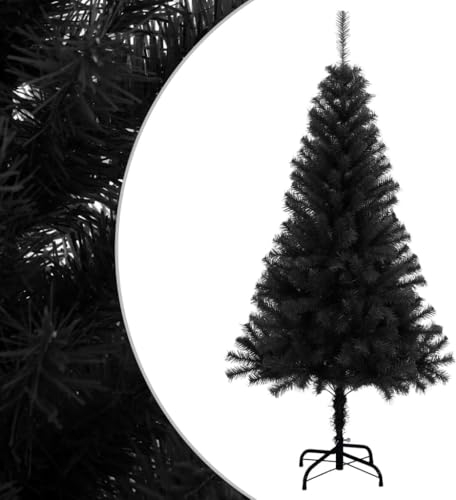 vidaXL Künstlicher Weihnachtsbaum mit Ständer Christbaum Tannenbaum Dekobaum Kunstbaum Weihnachten Dekoration Weihnachtsdeko Schwarz 150cm PVC