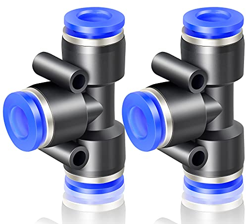 ERGAOBOY 10 piezas azul 12 mm OD de 3 vías empujar para conectar neumáticos accesorios (PE-12)
