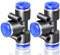 ERGAOBOY 10 piezas azul 12 mm OD de 3 vías empujar para conectar neumáticos accesorios (PE-12)