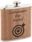 Zielwasser mit Scheibe Flachmann Holz mit Gravur personalisiert (Scheibe mit Pfeil einfach)