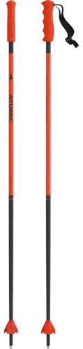 ATOMIC REDSTER JR Skistöcke - Länge 85 cm - Skistecken für Kinder in Rot - Zuverlässiger 3* Aluminium Skistock - Ergonomischer JR Griff am Stock - Stöcke mit 40mm Race-Teller