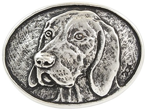 BELTINGER Gürtelschnalle Deutsch Kurzhaar 4,0 cm | Buckle Wechselschließe Gürtelschließe 40mm Massiv | für Jagd-Outfit | Altsilber