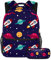 Cartoon Planet und Rakete Schultasche Set für Teenager Mädchen Jungen Kinder, Student Bookbag Rucksack mit Federmäppchen für Primary Secondary Junior