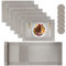 Homcomodar Table Place Mat with Coasters Set of 6 Washable Placemat Sets Heat Resistant Table Runner 30x180cm(Grey)
