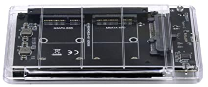 NFHK Double carte SSD MSATA Mini-SATA JOBD Raid0 Span Bridge vers USB 3.0 Type-C USB-C 2,5 SATA Combo Boîtier