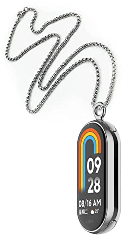 CZhkg Anhänger Lanyard für Xiaomi Mi Band 8 Armband, 2 Armbandanschlüsse, Edelstahl Anhänger Halskettenarmband, Metallverbindungs Befestigungsverbinder für Xiaomi Band 8 Zubehör