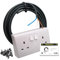 SHPELEC® 13A Socket Extension Kit c/w 5m BASEC Electrical Twin and Earth 6242YH Cable & PVC Back Box 2 Gang Socket Double Cable Mains 230V