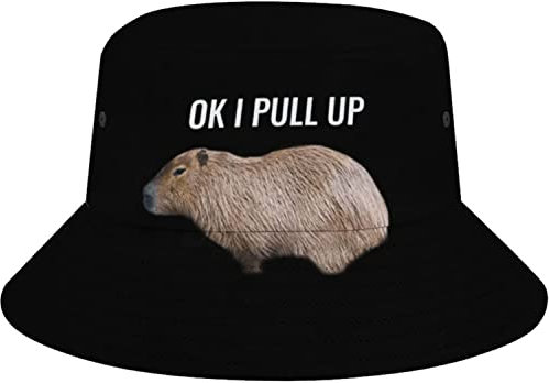 Capybara-Eimerhut für Damen und Herren, verstaubare Reise-Strand-Sonnenhüte, Outdoor-Kappe
