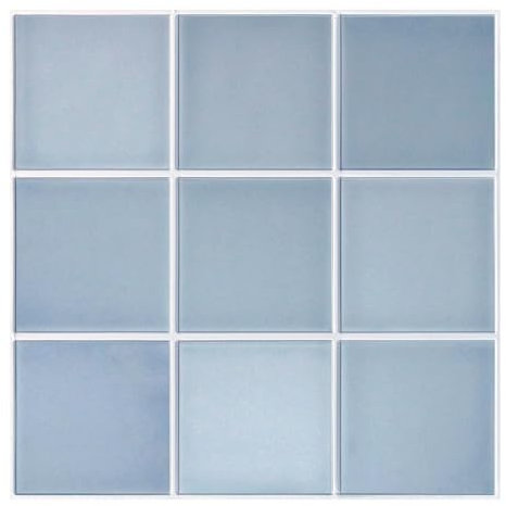 Commomy 10 Pcs Blue Self Adhesive Wall Tiles for Kitchen,11'8 x 11'8 UrltraLight PVC Square 3D Stick on Tiles for Bathroom, Bedroom, Living Room, RV