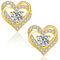 KRKC&CO Moissanite Ohrringe Damen Silber 925, Gold Herz Ohrsteckers, 0,6 Karat echter Moissanit Diamant, VVS1 Reinheit D Farbe, 14K Gold vergoldet allergiefrei, Geschenk für Frauen