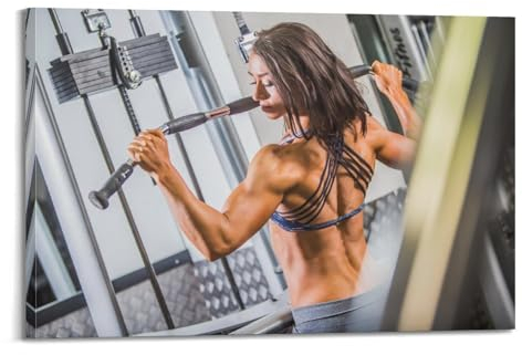 GUOYIN Poster mit Widerstandsseil für Damen, Workout, Fitnesstraining, dekorative Leinwand, Familie, Schlafzimmer, Kunstwerk, Bild, Malerei, 20 x 30 cm