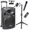 DYNASONIC - DYNAPRO 12 Plus (3ª Generación Pack Tripode) Altavoz Bluetooth Portatil Profesional, Altavoz Bluetooth Potente 700W 2 microfonos Karaoke, Soporte Tablet y tripode UHF