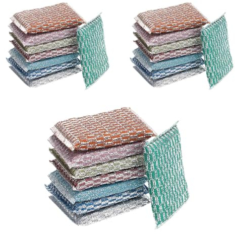 Set 24 Spugne Abrasive da Cucina, Spugne per Pulizia Piatti Bicchieri Posate, Uso Versatile,13x8,5x1,5cm