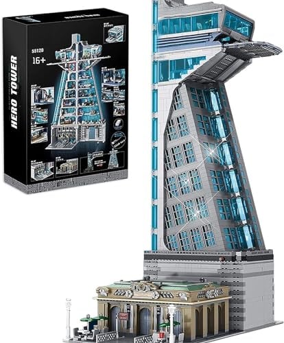 Yunigzmy Technik Architecture Modellbausatz, 5883 Teile Hero Tower-Bausteinmodell, Klemmbausteine MOC Mini Bausatz Bauspielzeug, Nicht Kompatibel mit Großen Marken