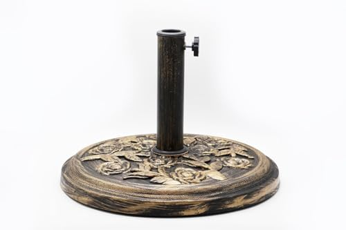 Vencier 10 kg Garden Parasol Base Stand - Heavy Duty Round Resin Outdoor Umbrella Stand Holder, Sturdy Decorative Garden Base (Bronze)