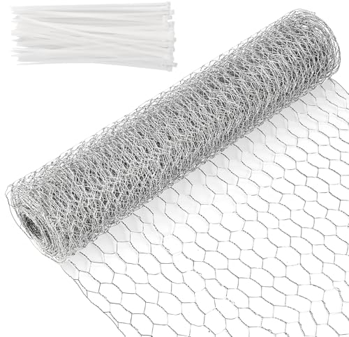 Cieex Kaninchendraht, 0.4 x12 m Hasendraht Drahtzaun, Maschendraht Verzinkt, Hühnerdraht Feinmaschig, Dechseckgeflecht für Tierzäune, Handwer ksartikel und Gemüsegarten