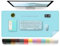 BLESWIN Leder-Schreibtischunterlage, Wasserdichte Laptop-Matte für Den Schreibtisch, Leicht zu Reinigende Büro-Schreibtischmatte, Schreibtischmatte, Große Schreibmatte (Blau, 100x43cm)
