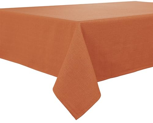 BALCONY & FALCON Table Cloth Waterproof Washable Cinnamon 145x300cm | Rectangular, Faux Linen, Heavyweight, Wrinkle Resistant, Wipe Clean, Farmhouse, Dining, Kitchen, Wedding, Party, Outdoor