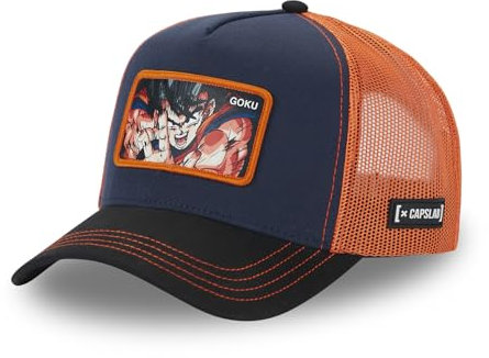 Casquette Homme Dragon Ball Z, Casquette Trucker Goku, Originale Anime Manga, Violet/Noir TU
