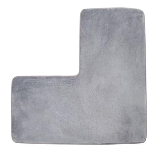 Badezimmer-Bodenmatte, rutschfeste Eck-Duschmatte, L-förmig, wasserabsorbierend, weicher Teppich für Schlafzimmer, Küche, Wohnzimmer, Alfombra (grau)