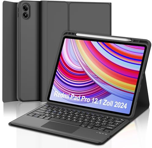 Occtingkind, Tastiera per Xiaomi Redmi Pad Pro, Cover Tastiera per Redmi Pad Pro 2024 12.1 Pollici, Custodia Magnetica Touchpad Bluetooth Keyboard Redmi Pad Pro 12.1, Italiano layout, USB C, Nero