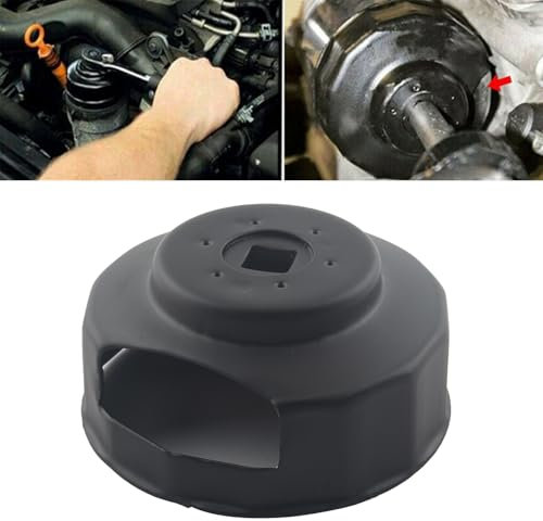 FINMOKAL Chiave per filtro dell'olio nera, strumento di rimozione del tappo del filtro dell'olio, adatto a tutti i filtri spin-on Harley con un bordo quadrato da 14 mm, cricchetto adatto a attacco