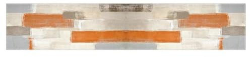Ieron Tischläufer im Boho-Stil, waschbar, Retro-Landhausstil, Party-Tischdekoration, doppellagiger Leinen-Tischläufer, 33 x 183 cm, für Couchtisch, Hochzeiten, Heimdekoration (orange)