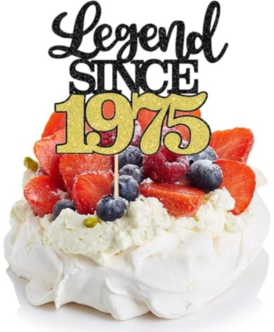 LIANRISES Legend SINCE 1975 Kuchen 50 Jahre Kuchendekoration Frau Cake Topper Geburtstag Schwarz und Gold