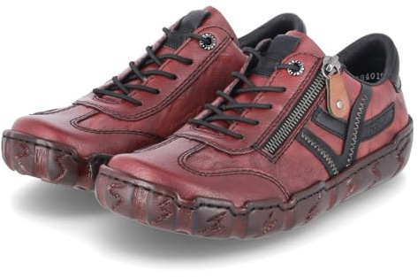 Rieker L0363-34 Damen Schnürschuh Leder/Synthetik rot/schwarz rot/schwarz