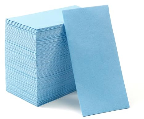 Einweg-Servietten in Leinenoptik, dekorative Dinner-Servietten, stoffähnliche Papierservietten für Hochzeit, Bad, Party oder Veranstaltung, 30,5 x 43,2 cm, Hellblau, 50 Stück