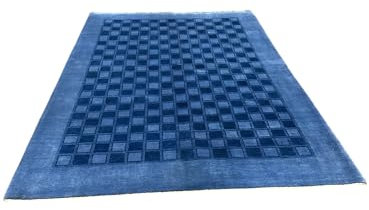 RUG Studios Teppich LORI DESIGNER-TEPPICH | Farbe: Blau | Größe: 170 x 240 cm | Einfarbig | uni | glamourös | Klassisch | Landhaus | Vintage | Modern | elegant | Wohnzimmer | Schlafzimmer | strapazier
