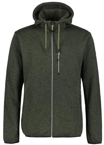 ICEPEAK Herren Midlayerjacke Outdoorjacke Kapuzenjacke Funktionsjacke Manawa, Farbe:Grün, Artikel:-584 Dark Olive, Größe:XL