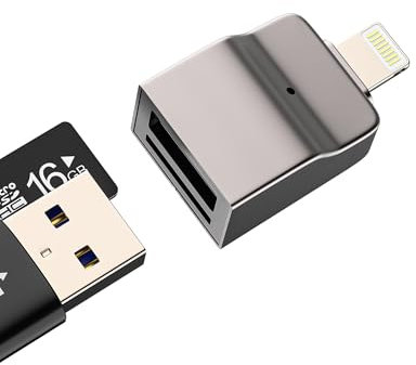 Adaptador Lightning a USB(2 en 1)Lector Tarjeta Micro SD para iPhone 14 13 12 Pro Max para Apple Cable OTG 3.0 Digital Cámara Teclado TF Card Reader Memoria Fotos Conversor para iPad Ratón Accesorios